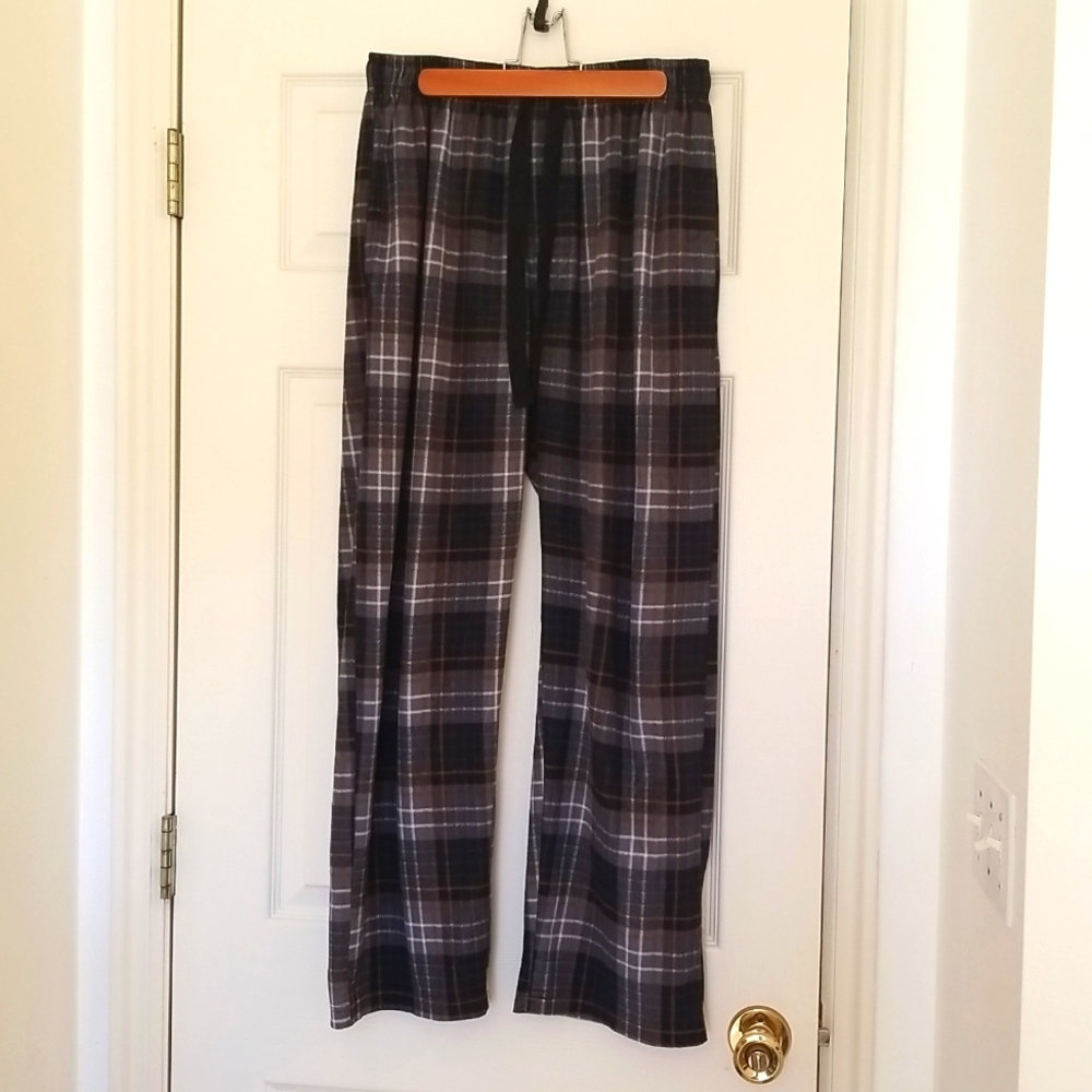 Member's Mark Men's Medium Sleep Pant Silky Plaid Soft Touch Fleece